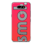 LG Aristo 5 Red Pink Clear Funny Text Quote Smol Hybrid Protective Phone Case Cover