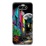 LG Aristo 5 Urban City Full Moon Graffiti Painting Art Hybrid Protective Phone Case Cover