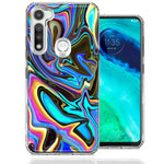 Motorola Moto G Fast Blue Paint Swirl Design Double Layer Phone Case Cover