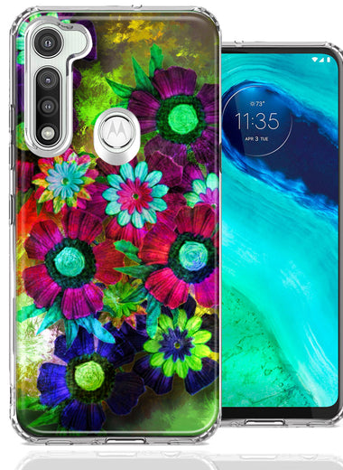 Motorola Moto G Fast Colorful Daisies Design Double Layer Phone Case Cover