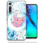 Motorola Moto G Fast Pink Axolotl Moon Mable Design Double Layer Phone Case Cover