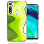 Motorola Moto G Fast Green White Abstract Design Double Layer Phone Case Cover