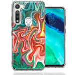 Motorola Moto G Fast Green Pink Abstract Design Double Layer Phone Case Cover