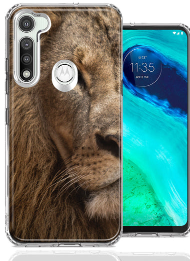 Motorola Moto G Fast Lion Face Nosed Design Double Layer Phone Case Cover