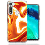 Motorola Moto G Fast Orange White Abstract Design Double Layer Phone Case Cover