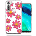 Motorola Moto G Fast Pink Daisy Flower Design Double Layer Phone Case Cover