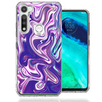 Motorola Moto G Fast Purple Paint Swirl  Design Double Layer Phone Case Cover