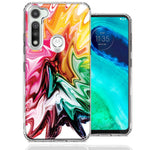 Motorola Moto G Fast Rainbow Flower Abstract Design Double Layer Phone Case Cover