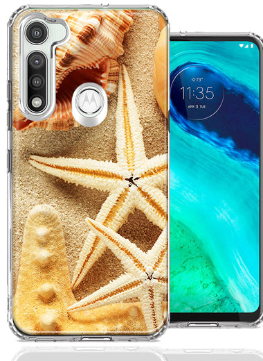 Motorola Moto G Fast Sand Shells Starfish Design Double Layer Phone Case Cover