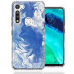 Motorola Moto G Fast Sky Blue Swirl Design Double Layer Phone Case Cover