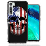 Motorola Moto G Fast US Flag Skull Double Layer Phone Case Cover