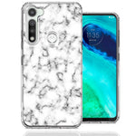 Motorola Moto G Fast White Grey Marble Design Double Layer Phone Case Cover