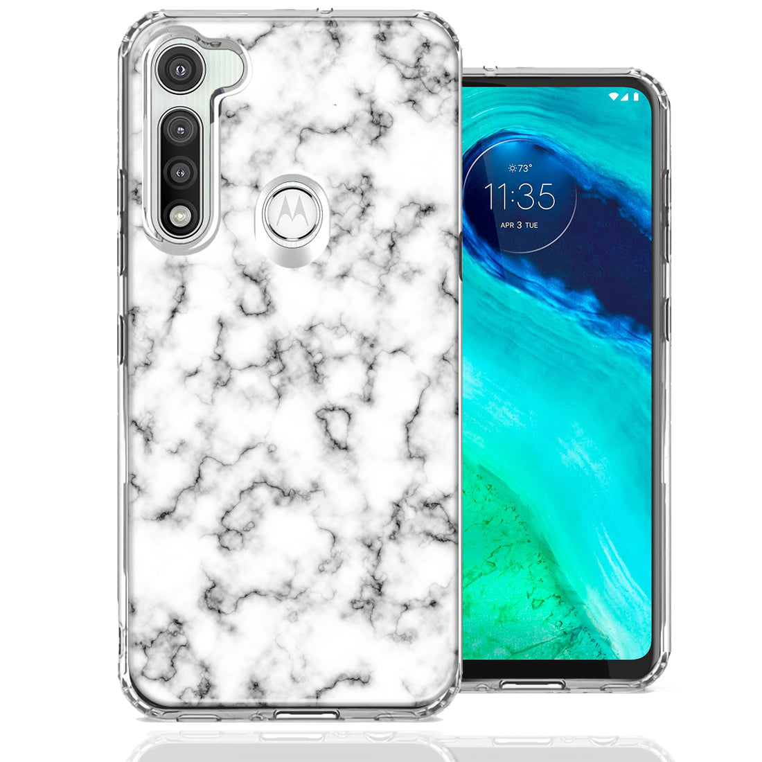 Cell Phones Motorola Moto G Fast Phone Case For Motorola Moto G Fast White  Grey Marble