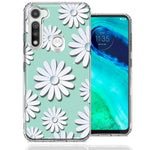 Motorola Moto G Fast White Teal Daisies Design Double Layer Phone Case Cover