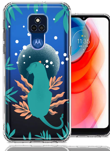 Motorola Moto G Play 2021 Moon Green Jaguar Design Double Layer Phone Case Cover