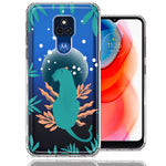 Motorola Moto G Play 2021 Moon Green Jaguar Design Double Layer Phone Case Cover