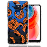 Motorola Moto G Play 2021 Orange Chrysanthemum Flowers Design Double Layer Phone Case Cover