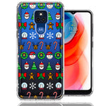 Motorola Moto G Play 2021 Classic Christmas Polka Dots Santa Snowman Reindeer Candy Cane Design Double Layer Phone Case Cover