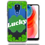 Motorola Moto G Play 2021 Lucky St Patrick's Day Shamrock Green Clovers Double Layer Phone Case Cover