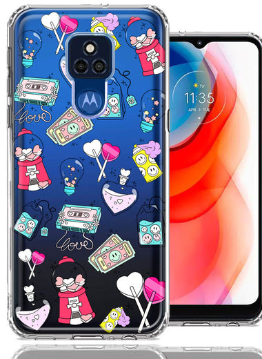 Motorola Moto G Play 2021 Valentine's Day Candy Feels like Love Hearts Double Layer Phone Case Cover
