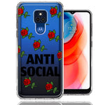 Motorola Moto G Play 2021 Anti Social Roses Design Double Layer Phone Case Cover
