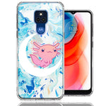 Motorola Moto G Play 2021 Pink Axolotl Moon Mable Design Double Layer Phone Case Cover