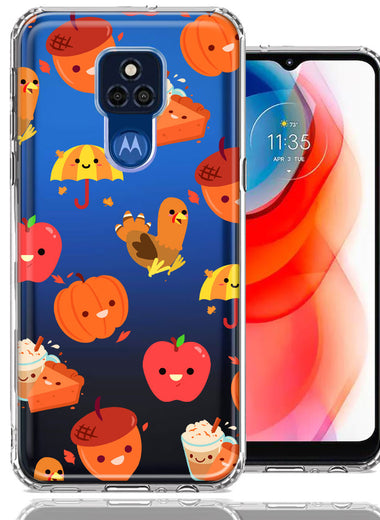 Motorola Moto G Play 2021 Thanksgiving Autumn Fall Design Double Layer Phone Case Cover