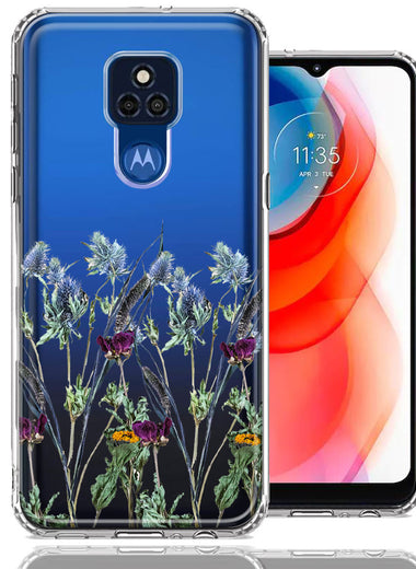Motorola Moto G Play 2021 Country Dried Flowers Design Double Layer Phone Case Cover