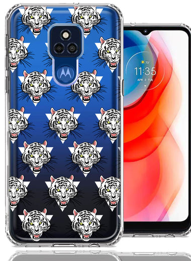 Motorola Moto G Play 2021 Fierce Tiger Polkadots Design Double Layer Phone Case Cover