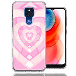 Motorola Moto G Play 2021 Pink Gem Hearts Design Double Layer Phone Case Cover