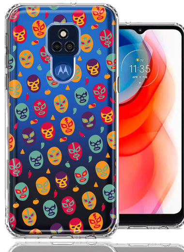 Motorola Moto G Play 2021 Lucha Libre Masks Design Double Layer Phone Case Cover