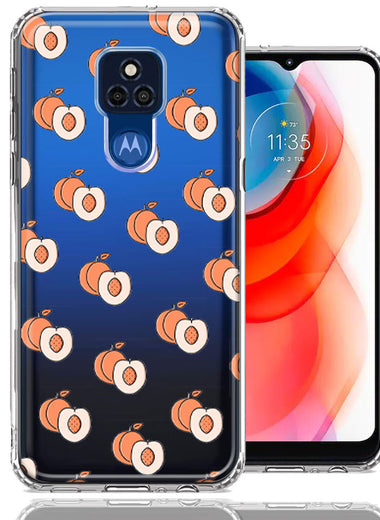Motorola Moto G Play 2021 Polka Dot Peaches Design Double Layer Phone Case Cover