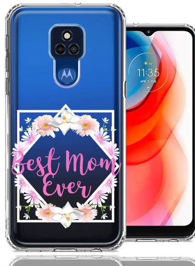 Motorola Moto G Play 2021 Best Mom Ever Mother's Day Flowers Double Layer Phone Case Cover