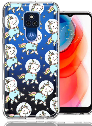 Motorola Moto G Play 2021 Space Unicorns Design Double Layer Phone Case Cover