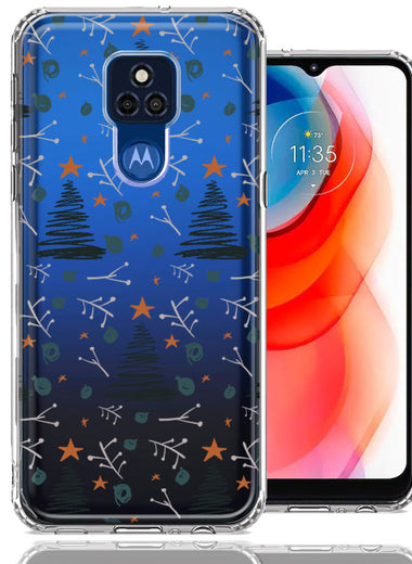 Motorola Moto G Play 2021 Holiday Christmas Trees Design Double Layer Phone Case Cover