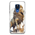 Motorola Moto G Play 2021 Ancient Lion Sculpture Hybrid Protective Phone Case Cover