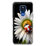 Motorola Moto G Play 2021 Cute White Daisy Red Ladybug Double Layer Phone Case Cover