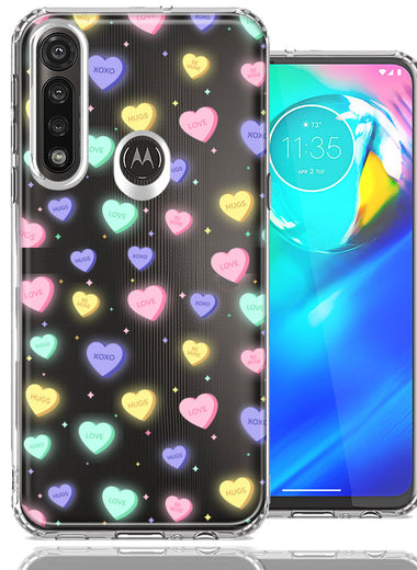Motorola Moto G Power Valentine's Day Heart Candies Polkadots Design Double Layer Phone Case Cover