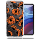 Motorola Moto G Power 2021 Orange Chrysanthemum Flowers Design Double Layer Phone Case Cover