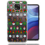 Motorola Moto G Power 2021 Classic Christmas Polka Dots Santa Snowman Reindeer Candy Cane Design Double Layer Phone Case Cover