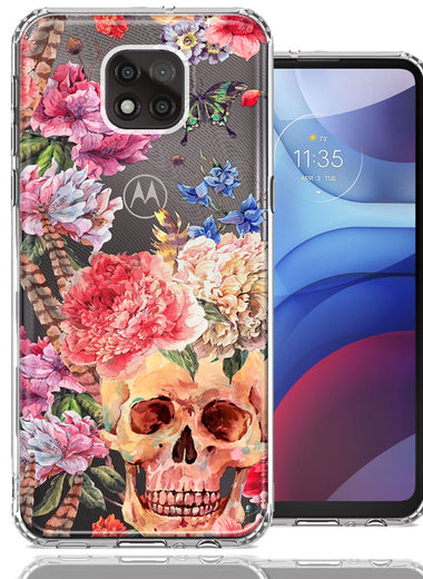 For Motorola Moto G Power 2021 Indie Spring Peace Skull Feathers Floral Butterfly Flowers Phone Case Cover