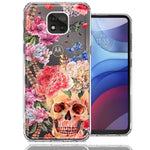 For Motorola Moto G Power 2021 Indie Spring Peace Skull Feathers Floral Butterfly Flowers Phone Case Cover