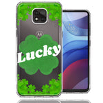 Motorola Moto G Power 2021 Lucky St Patrick's Day Shamrock Green Clovers Double Layer Phone Case Cover