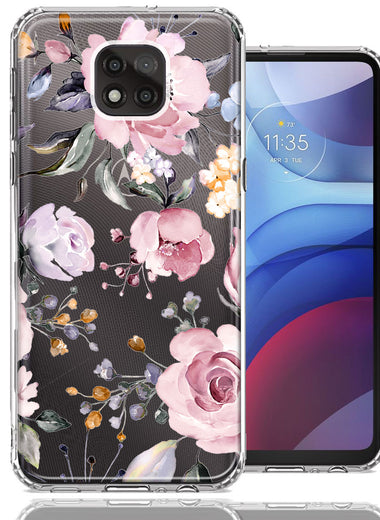 For Motorola Moto G Power 2021 Soft Pastel Spring Floral Flowers Blush Lavender Phone Case Cover