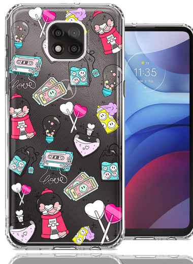 Motorola Moto G Power 2021 Valentine's Day Candy Feels like Love Hearts Double Layer Phone Case Cover