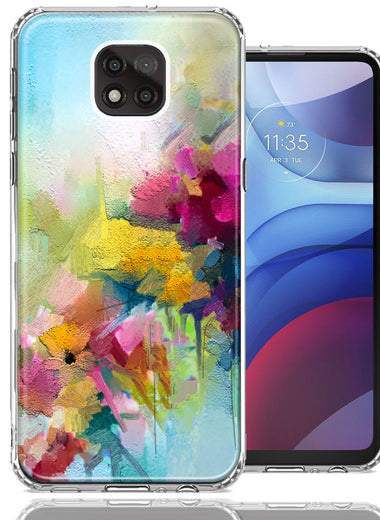 For Motorola Moto G Power 2021 Watercolor Flowers Abstract Spring Colorful Floral Painting Phone Case Cover