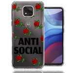 Motorola Moto G Power 2021 Anti Social Roses Design Double Layer Phone Case Cover