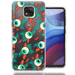 Motorola Moto G Power 2021 Halloween Creepy Tropical Eyeballs Design Double Layer Phone Case Cover