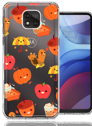 Motorola Moto G Power 2021 Thanksgiving Autumn Fall Design Double Layer Phone Case Cover
