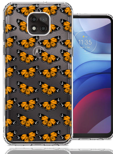 Motorola Moto G Power 2021 Monarch Butterflies Design Double Layer Phone Case Cover